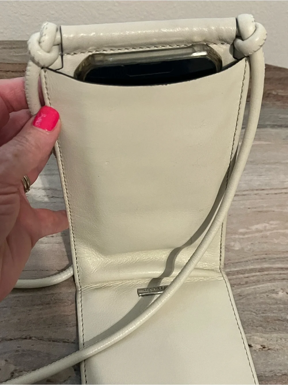 Vince Camuto Slim Crossbody Bag in Cream